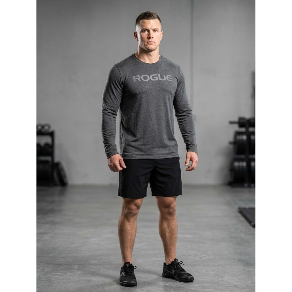 Nike Mens Rogue Fitness Dri-Fit Long Sleeve Shirt Gray XXL Athletic Cut